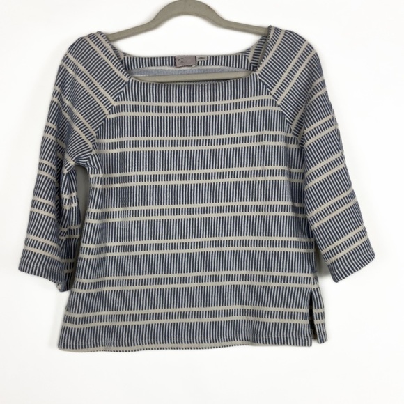 Anthropologie Postmark Striped Boat Neck Quarter Sleeve Size Small Shirt Top - Picture 2 of 16